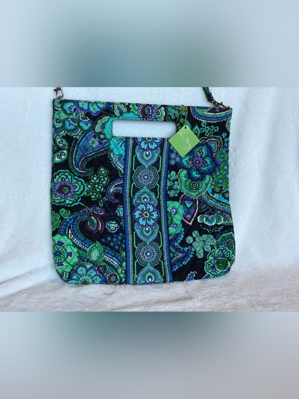 Vera Bradley Holiday Tote  retired "Blue Rhapsody" new with tags - Picture 2 of 9